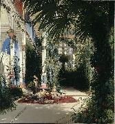 Carl Blechen The Interior of the Palm House on the Pfaueninsel Near Potsdam oil on canvas